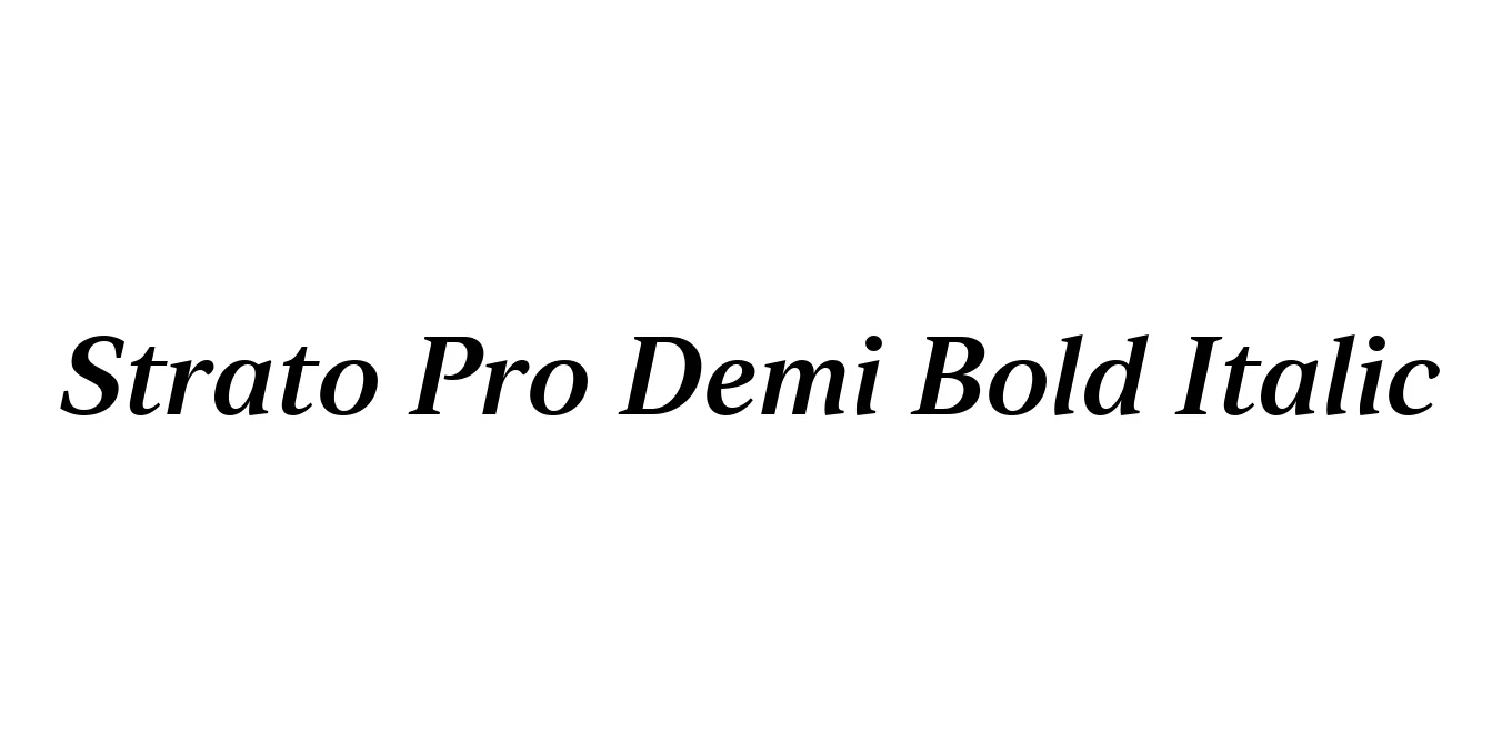 Strato Pro Demi Bold Italic Font Preview