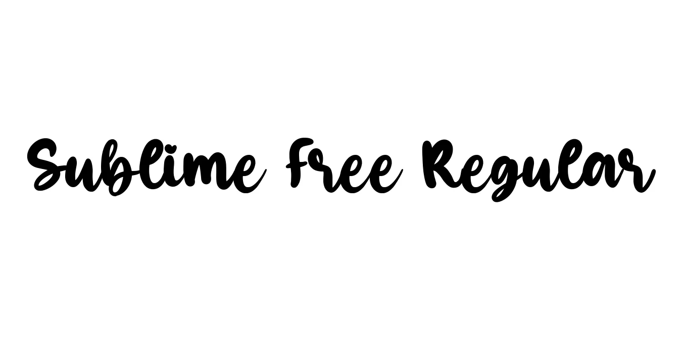 Sublime Free Regular Font Preview