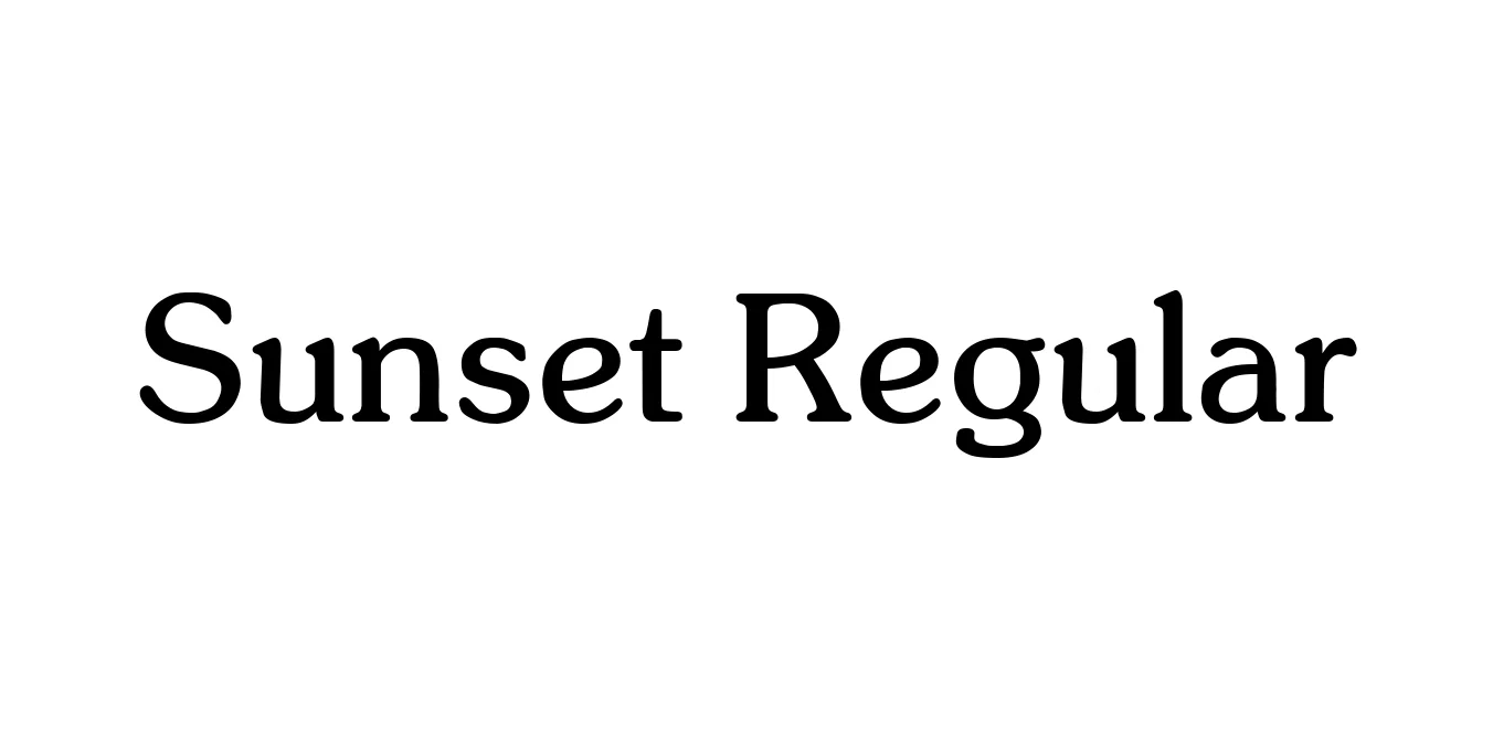 Sunset Regular Font Preview
