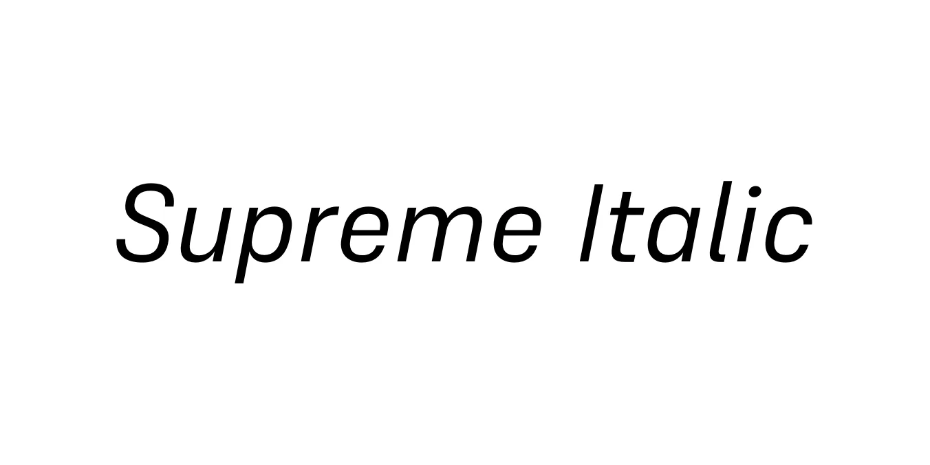 Supreme Italic Font Preview