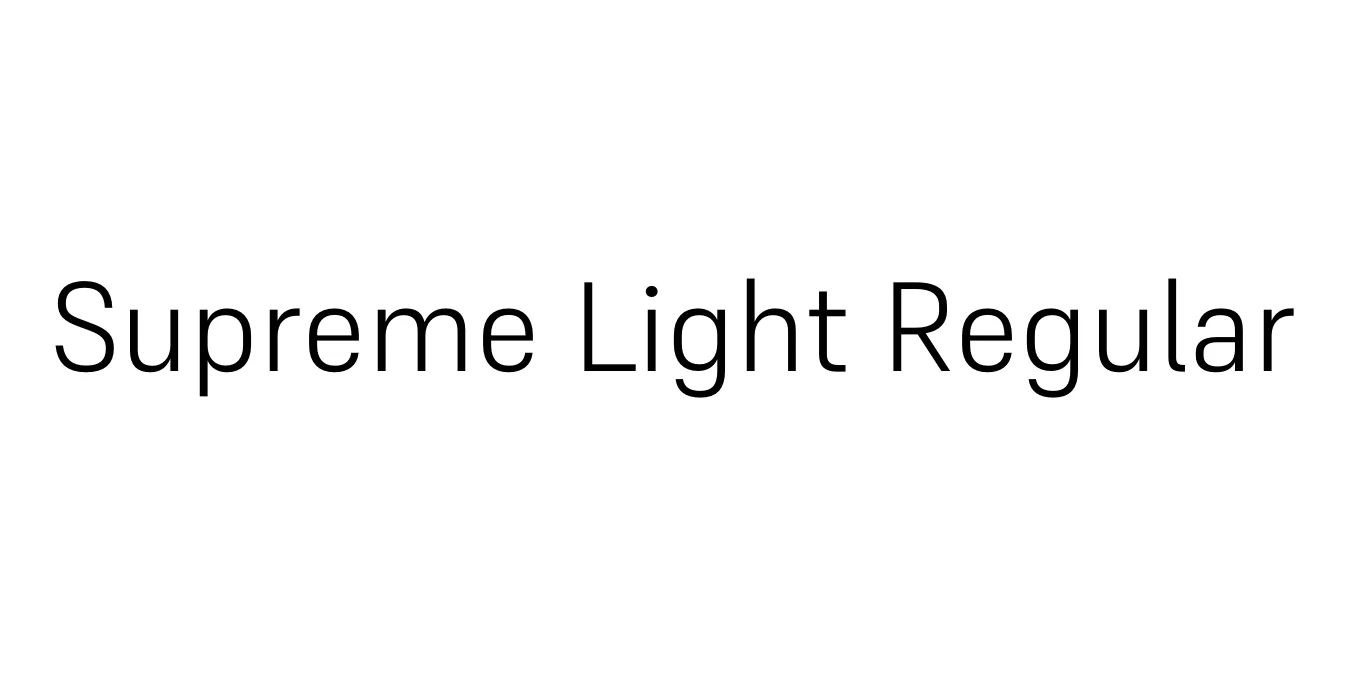 Supreme Light Regular Font Preview