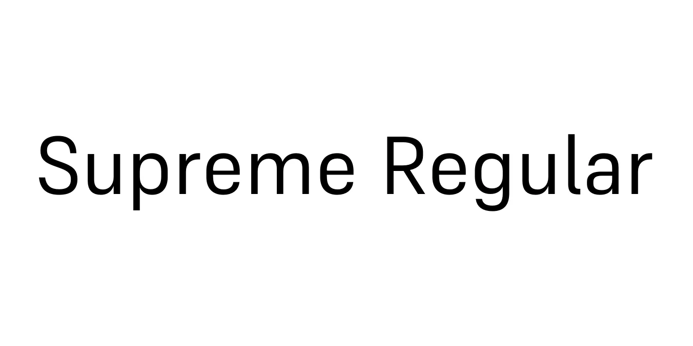 Supreme Regular Font Preview
