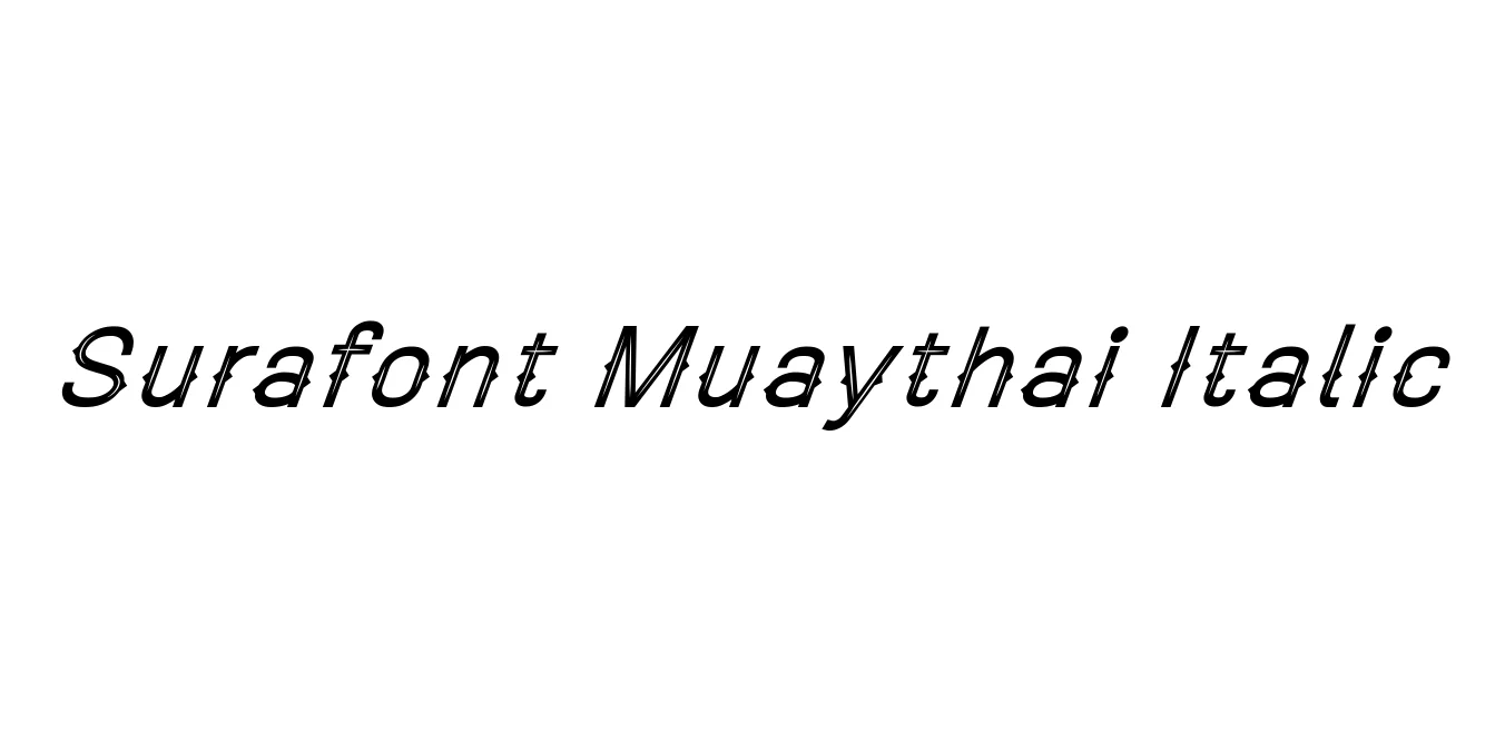 Surafont Muaythai Italic Font Preview