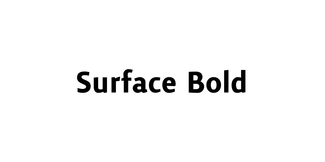 Surface Bold Font Preview