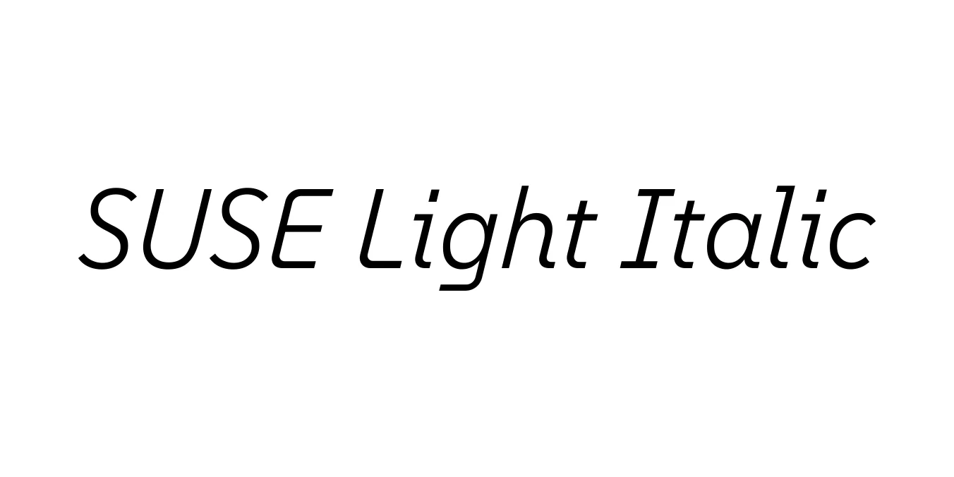 SUSE Light Italic Font Preview