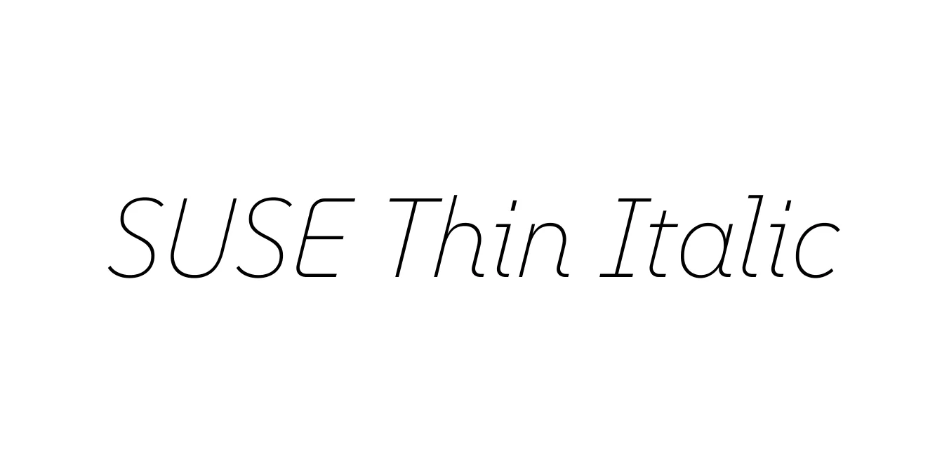 SUSE Thin Italic Font Preview