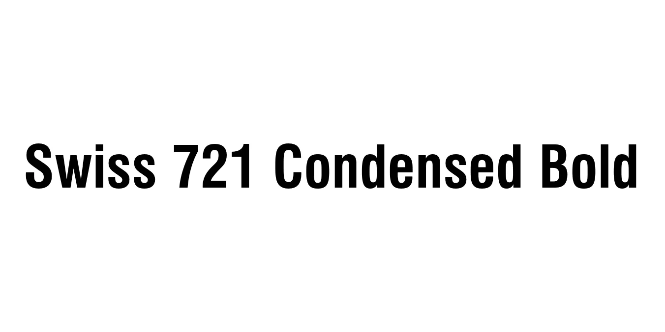 Swiss 721 Condensed Bold Font Preview
