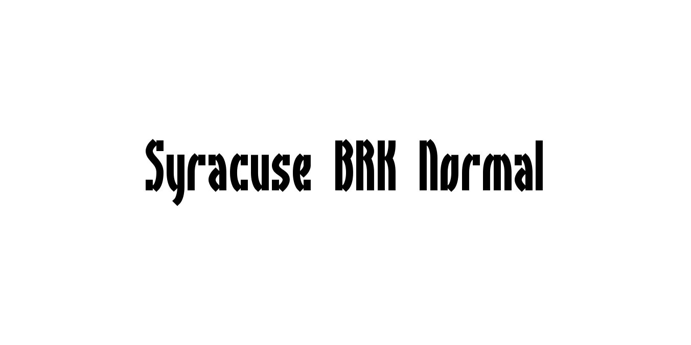 Syracuse BRK Normal Font Preview