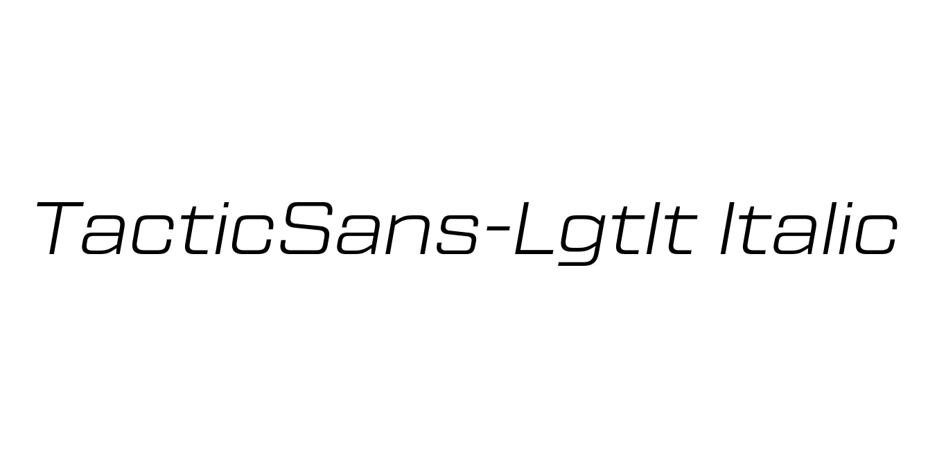 TacticSans-LgtIt Italic Font Preview