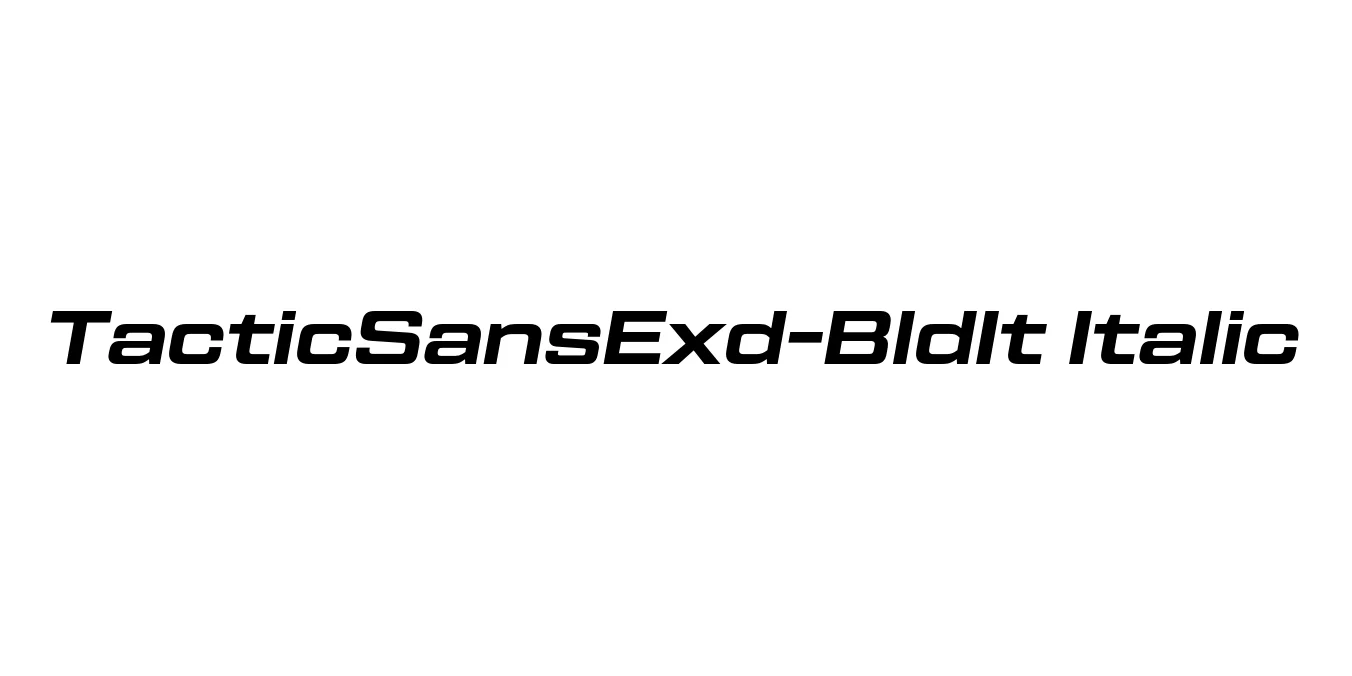TacticSansExd-BldIt Italic Font Preview