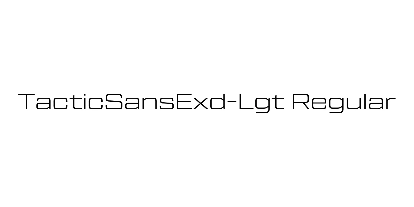 TacticSansExd-Lgt Regular Font Preview