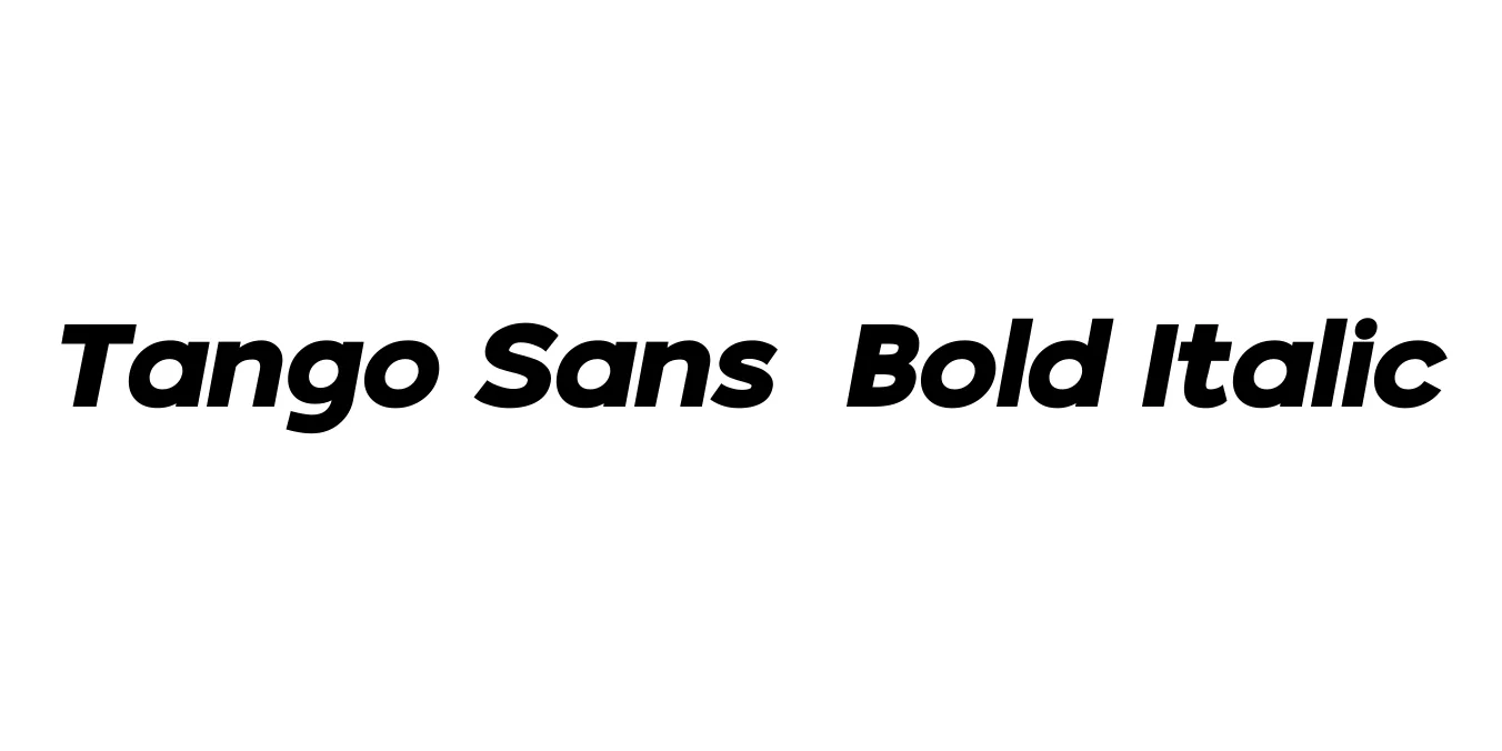 Tango Sans  Bold Italic Font Preview