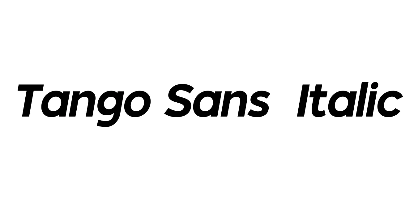 Tango Sans  Italic Font Preview