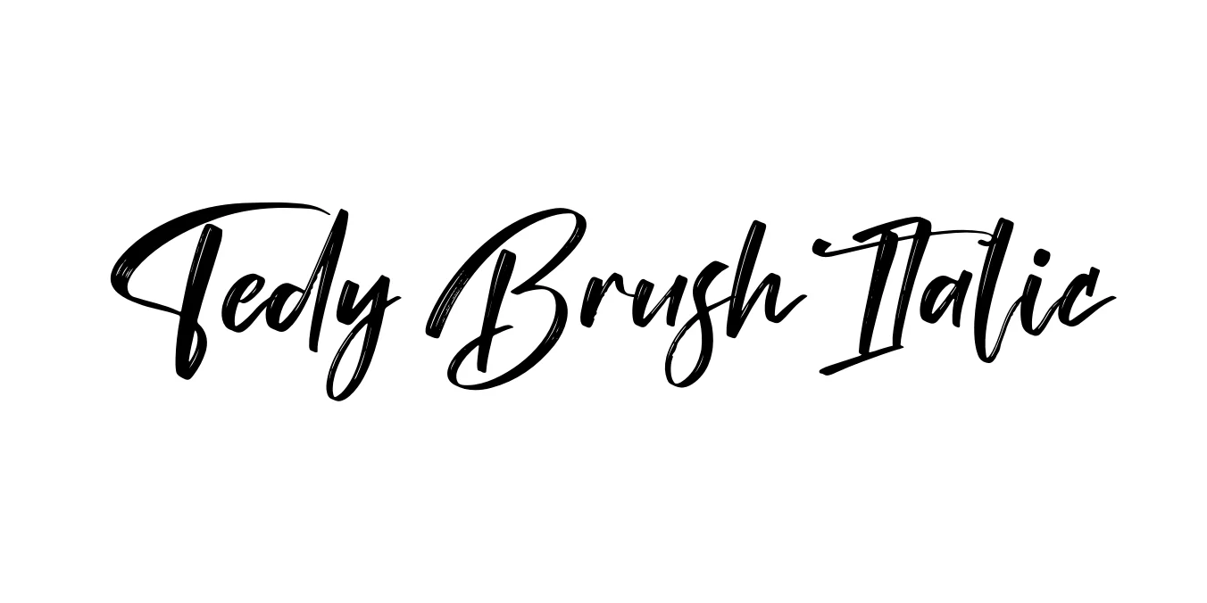 Tedy Brush Italic Font Preview