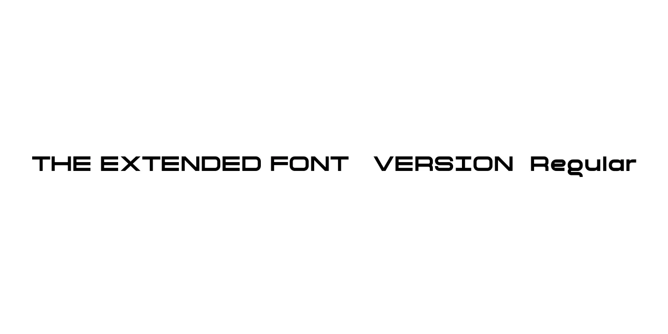 THE EXTENDED FONT ( VERSION) Regular Font Preview