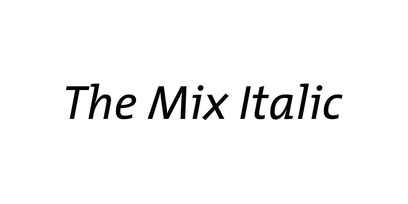 The Mix Italic Font Preview