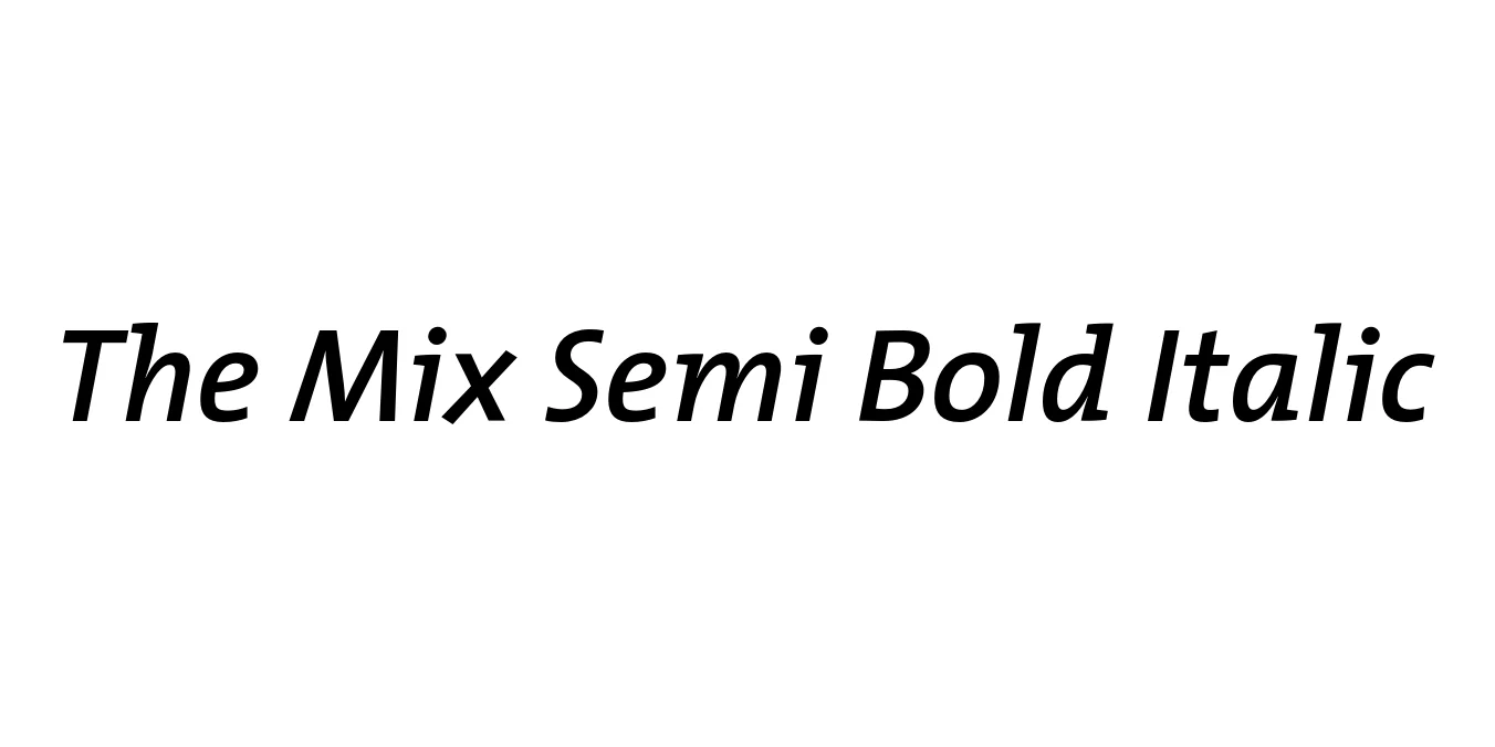 The Mix Semi Bold Italic Font Preview