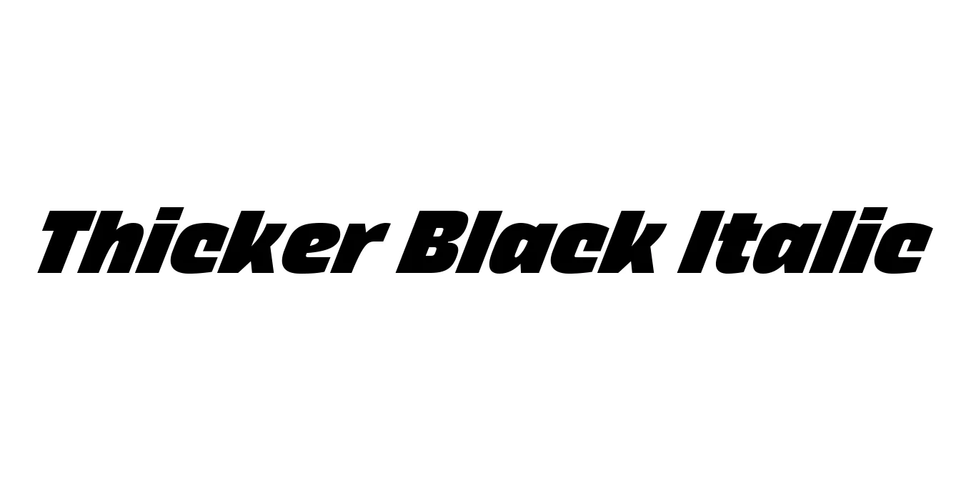 Thicker Black Italic Font Preview