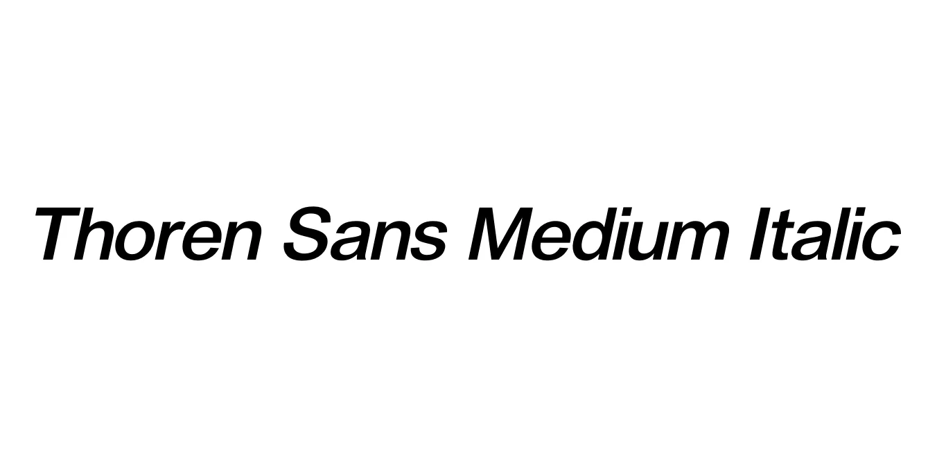 Thoren Sans Medium Italic Font Preview