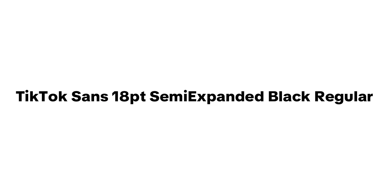 TikTok Sans 18pt SemiExpanded Black Regular Font Preview