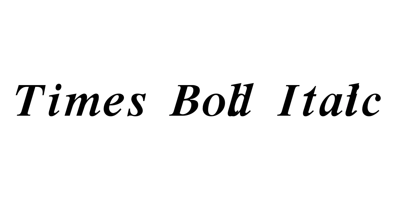 Times Bold Italic Font Preview