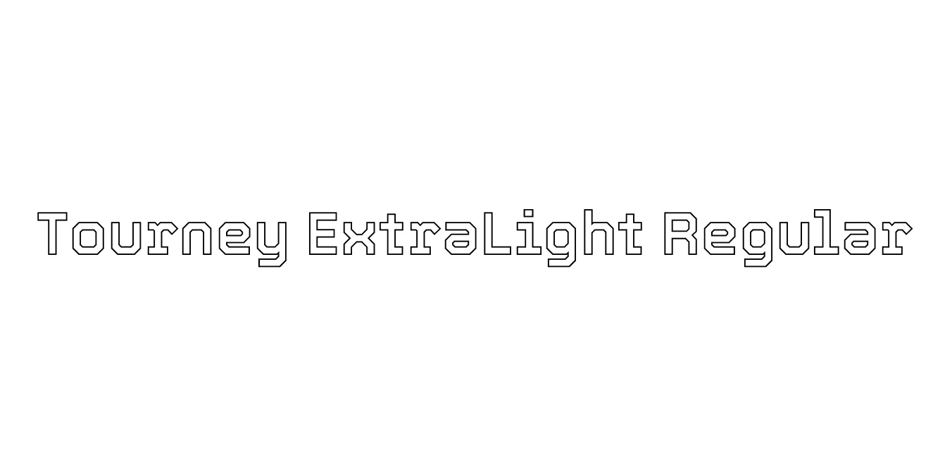 Tourney ExtraLight Regular Font Preview