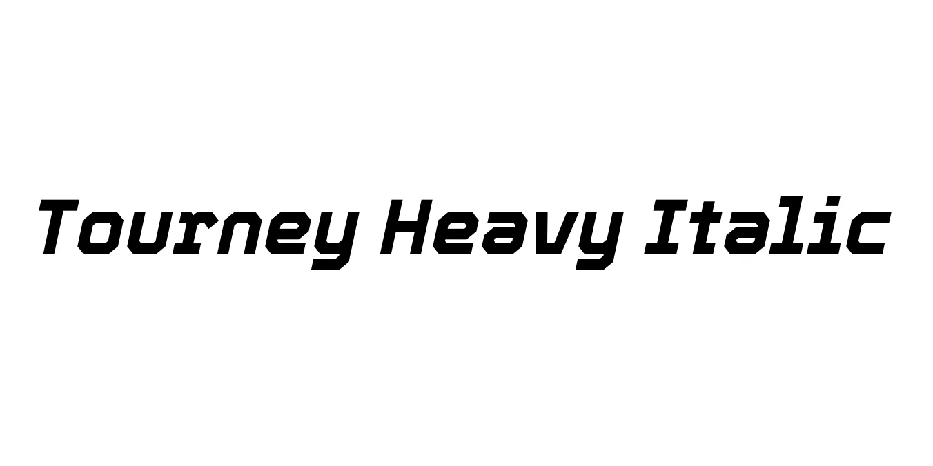 Tourney Heavy Italic Font Preview