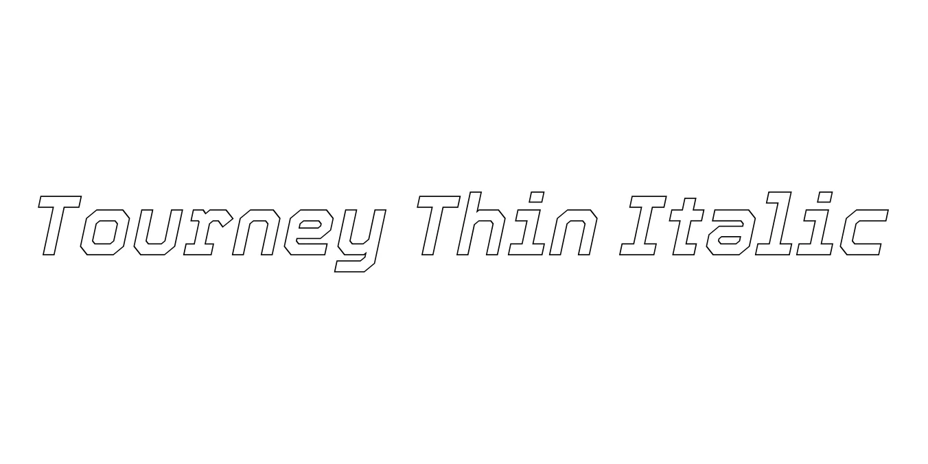 Tourney Thin Italic Font Preview