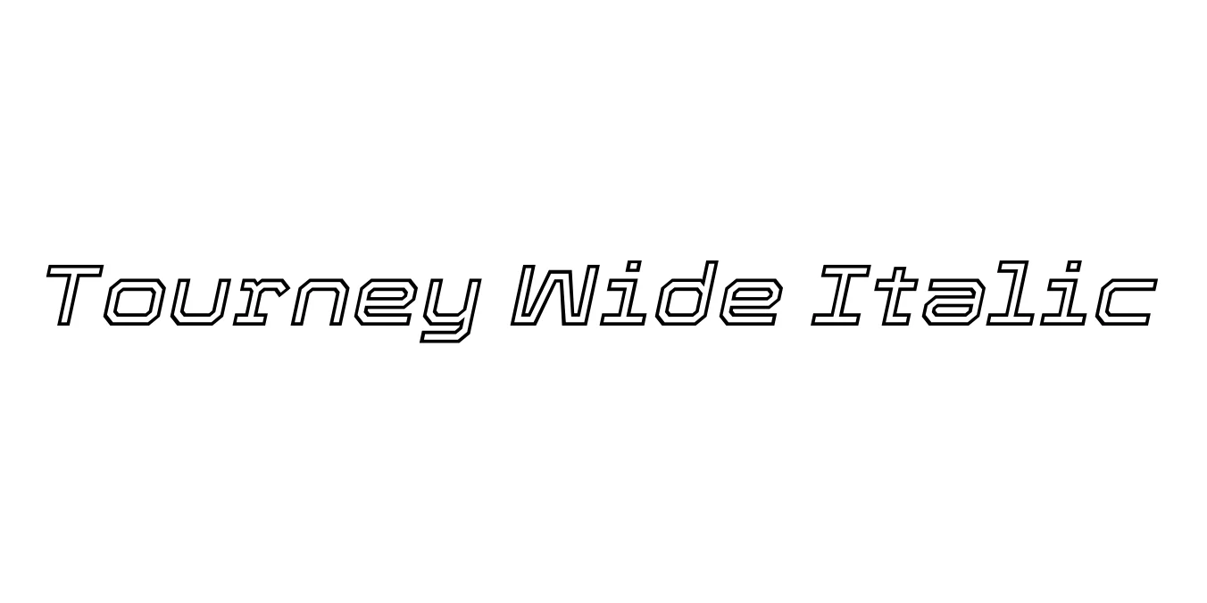 Tourney Wide Italic Font Preview