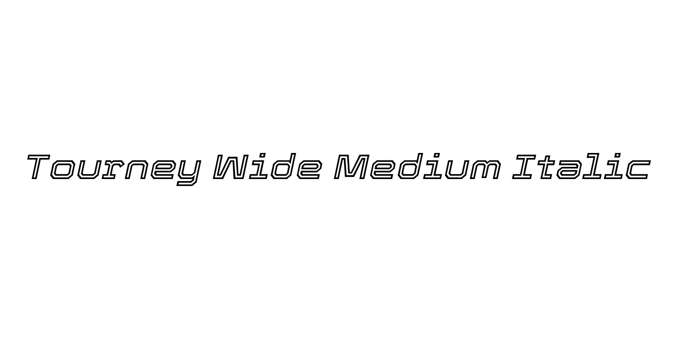 Tourney Wide Medium Italic Font Preview