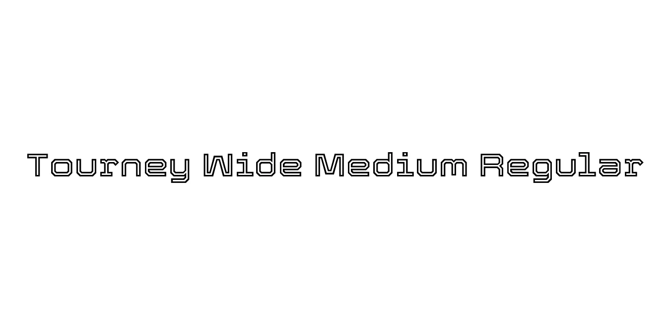 Tourney Wide Medium Regular Font Preview