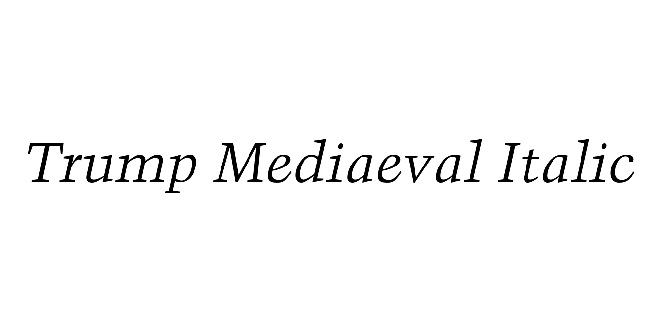 Trump Mediaeval Italic Font Preview