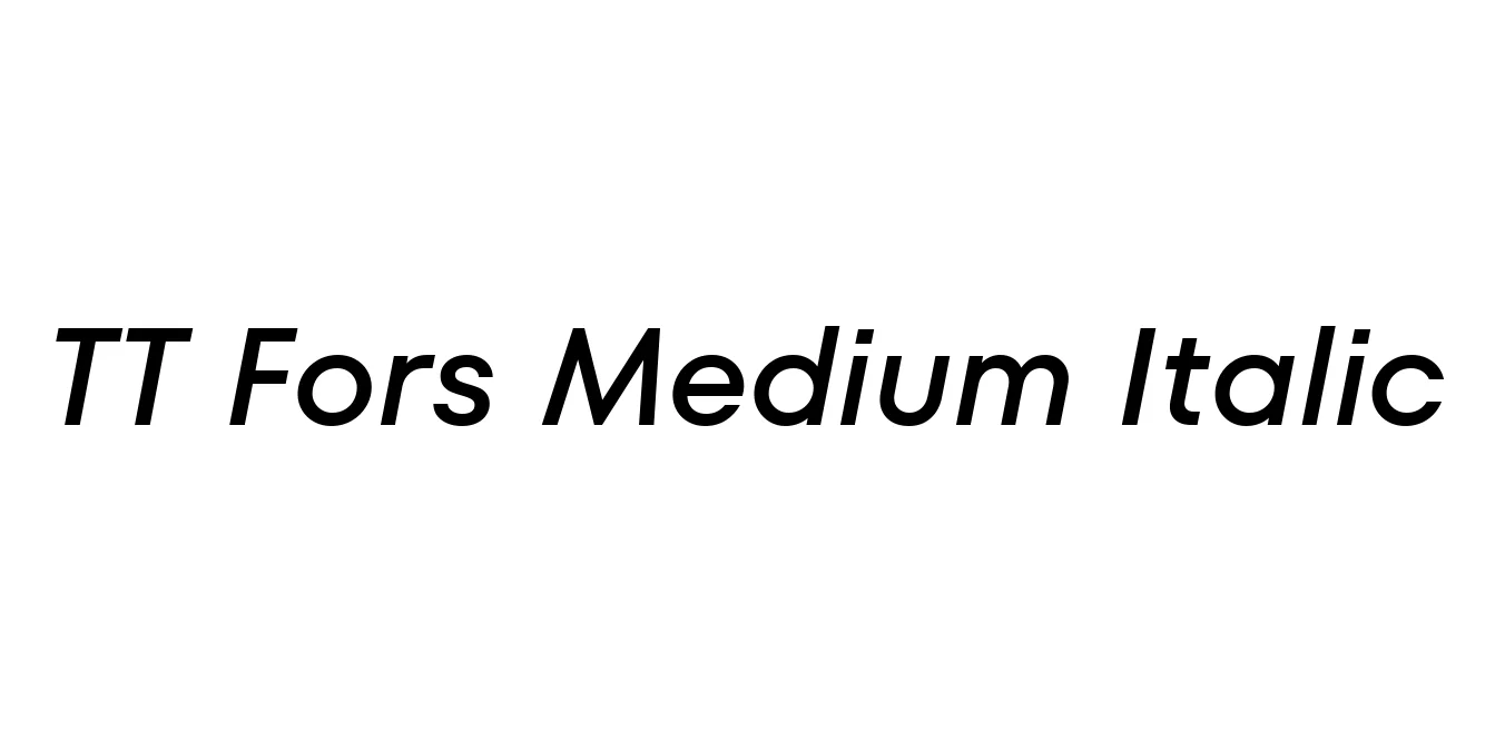TT Fors Medium Italic Font Preview
