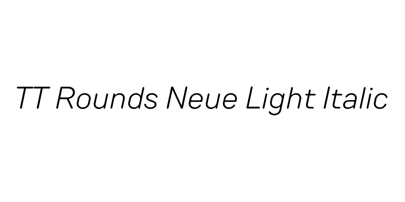 TT Rounds Neue Light Italic Font Preview
