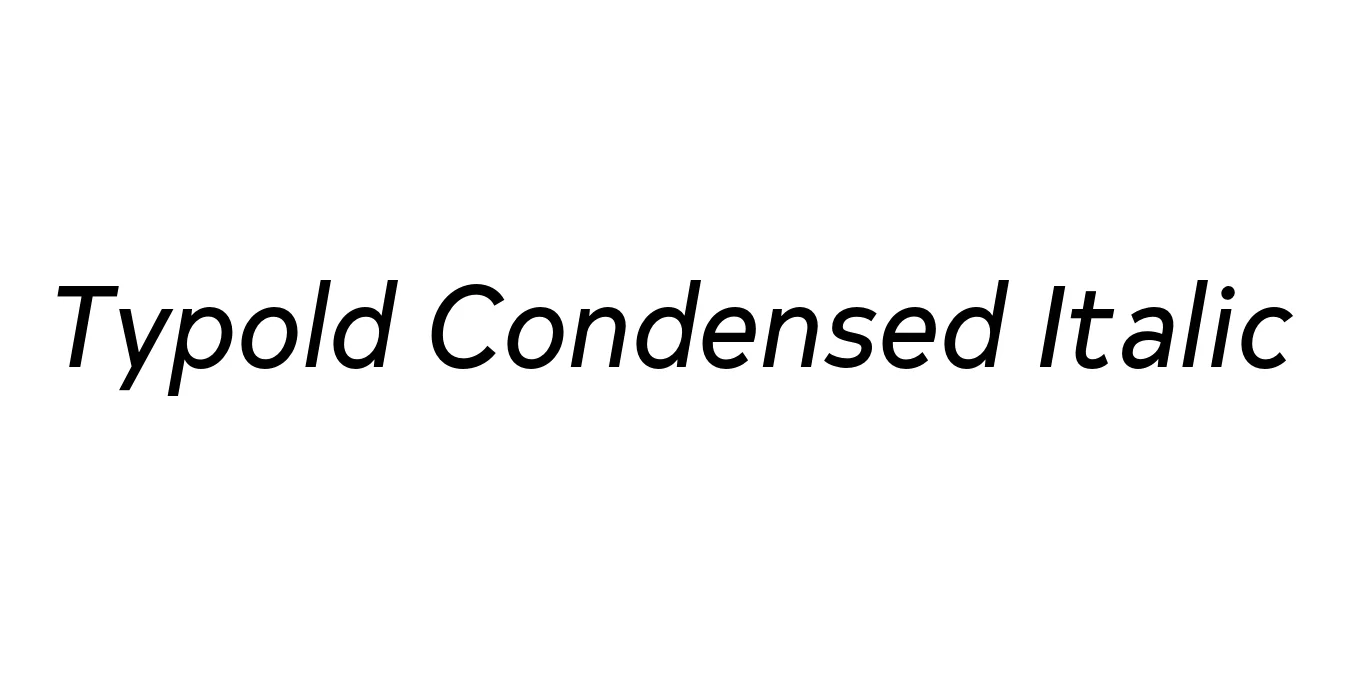 Typold Condensed Italic Font Preview