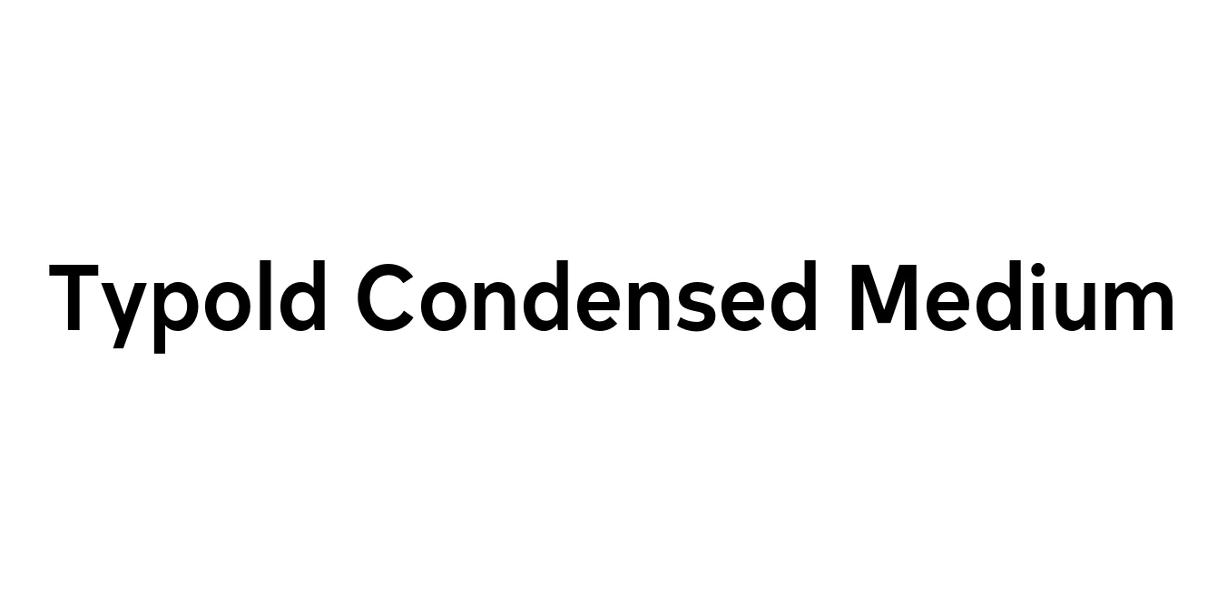 Typold Condensed Medium Font Preview