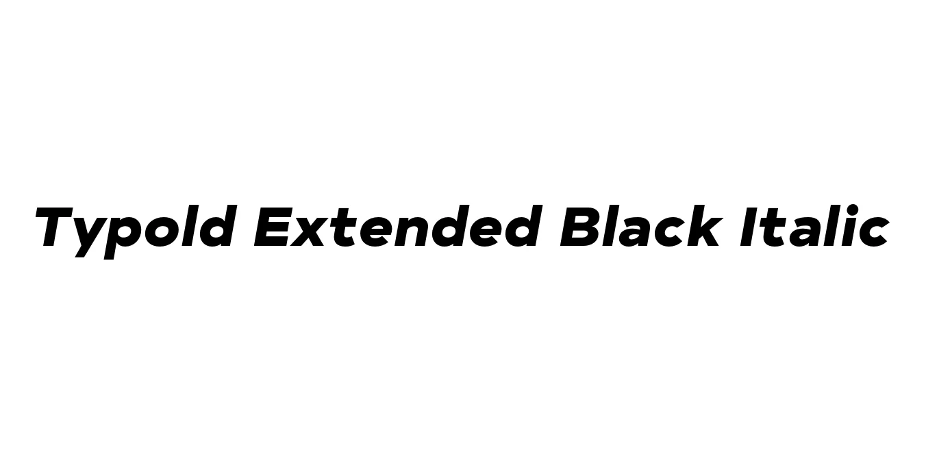 Typold Extended Black Italic Font Preview
