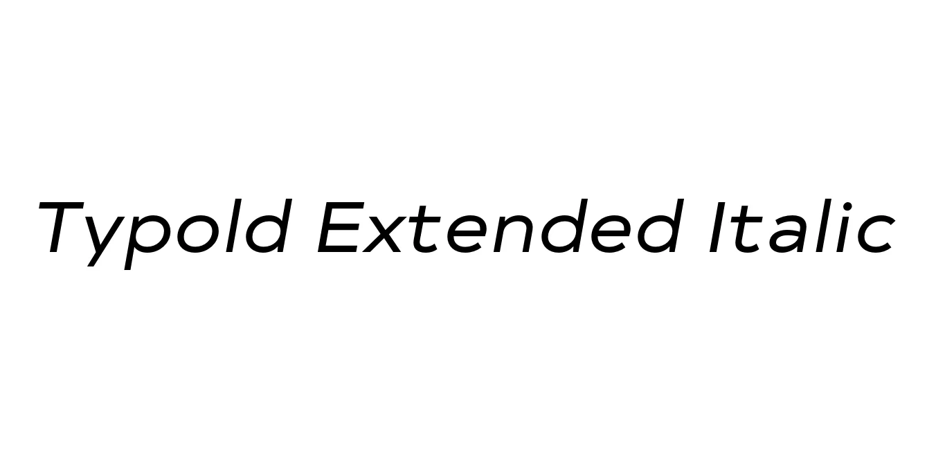 Typold Extended Italic Font Preview