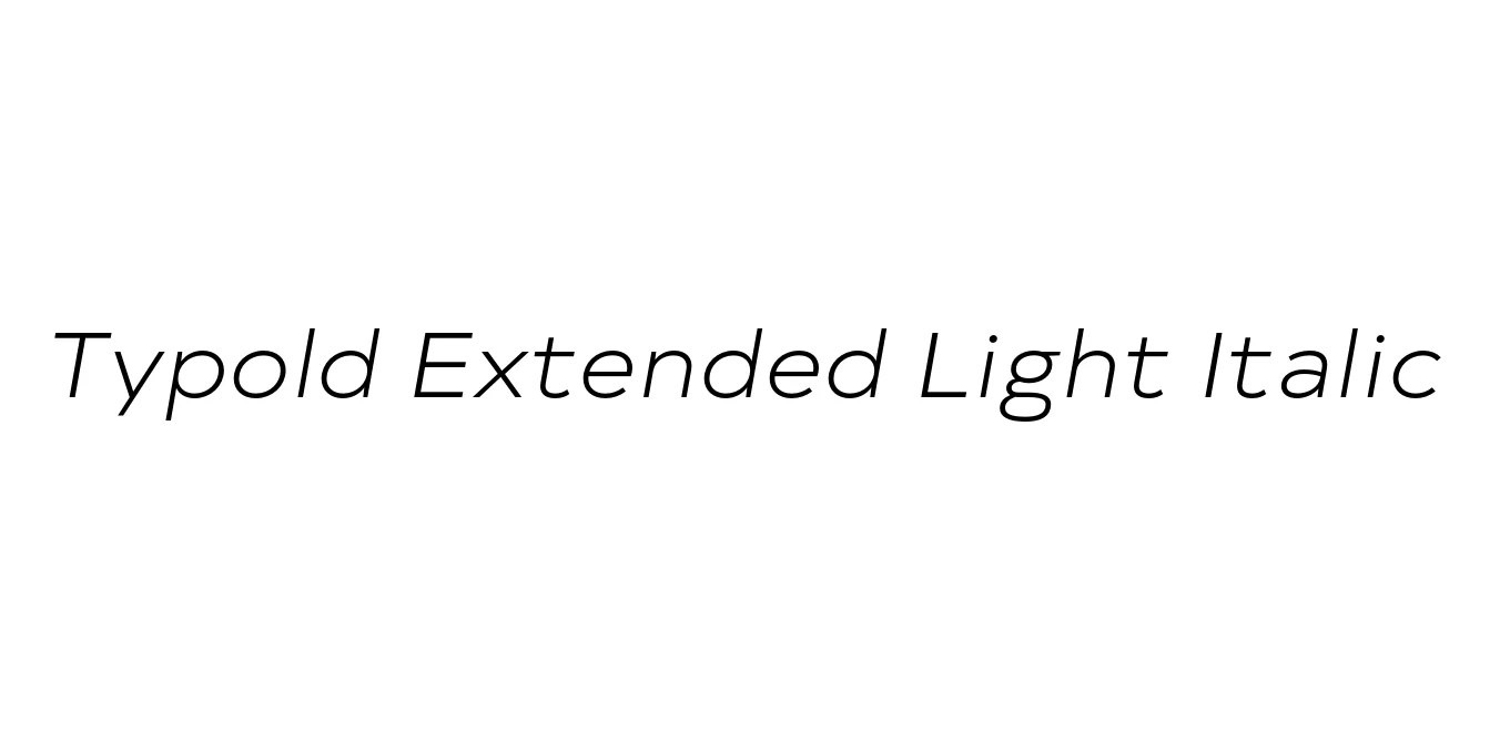 Typold Extended Light Italic Font Preview