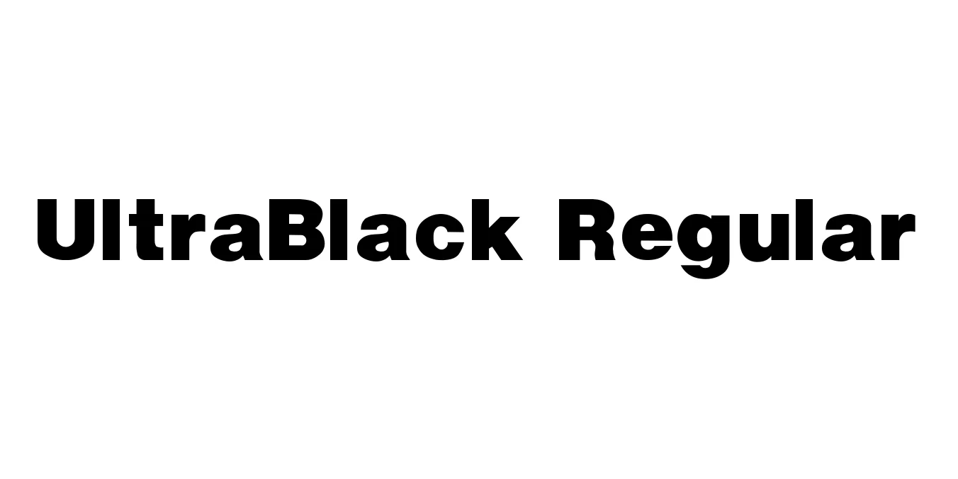 UltraBlack Regular Font Preview