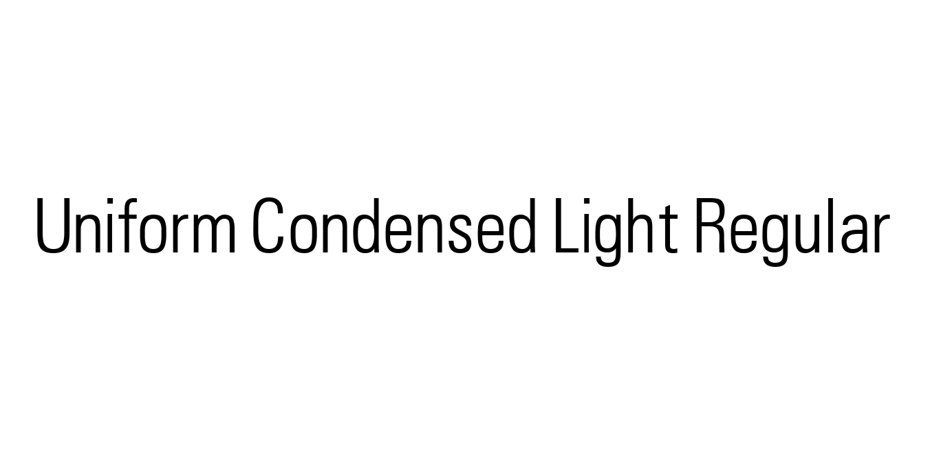 Uniform Condensed Light Regular Font Preview