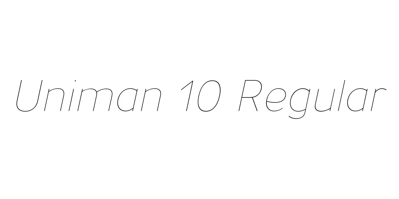 Uniman 10 Regular Font Preview