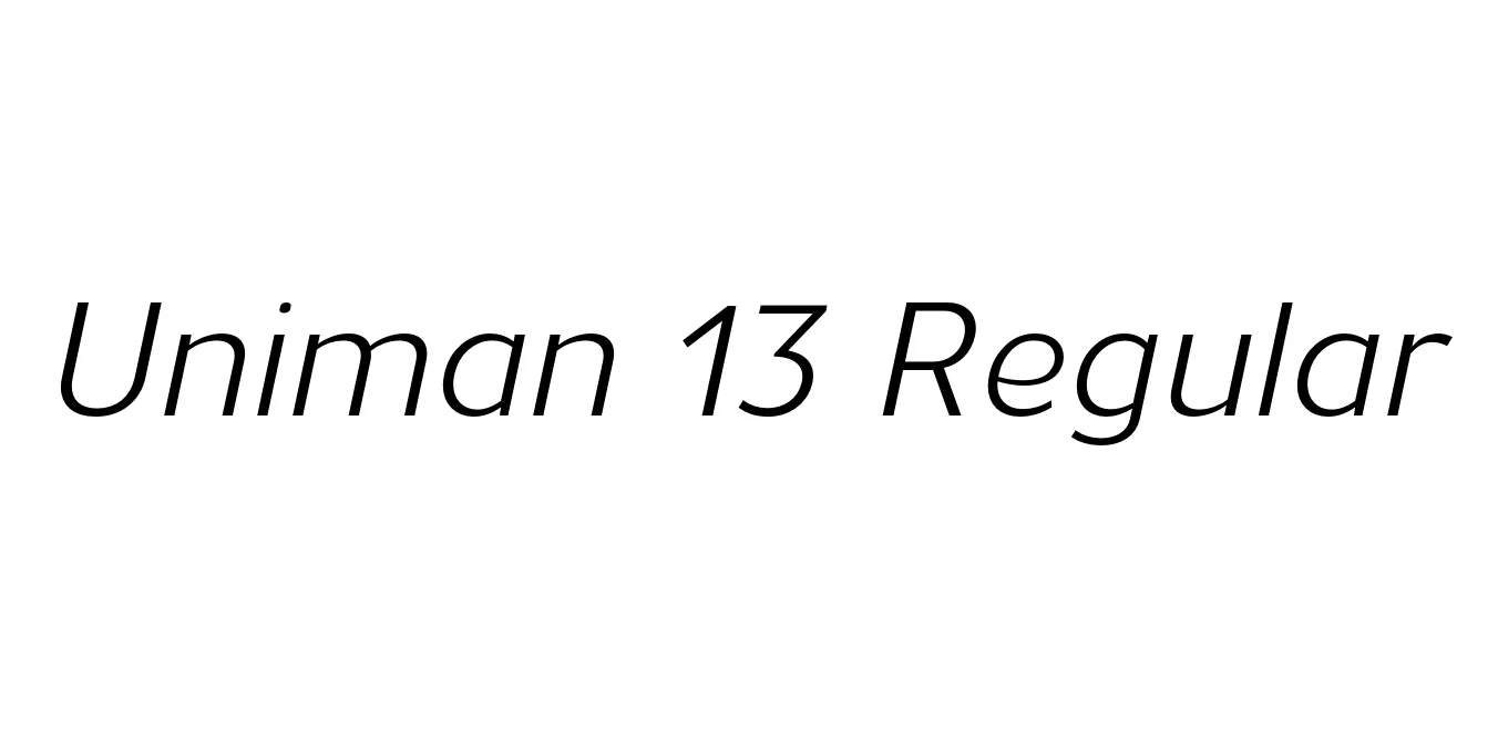 Uniman 13 Regular Font Preview