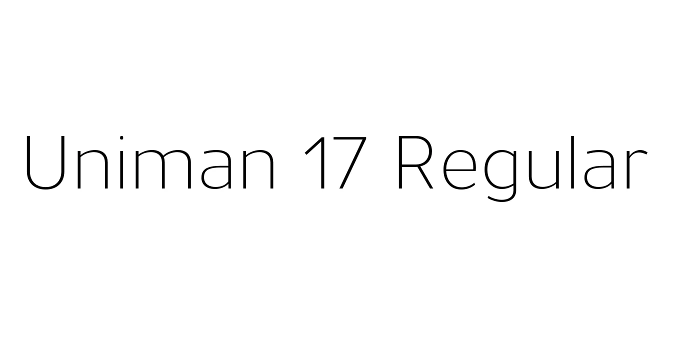 Uniman 17 Regular Font Preview