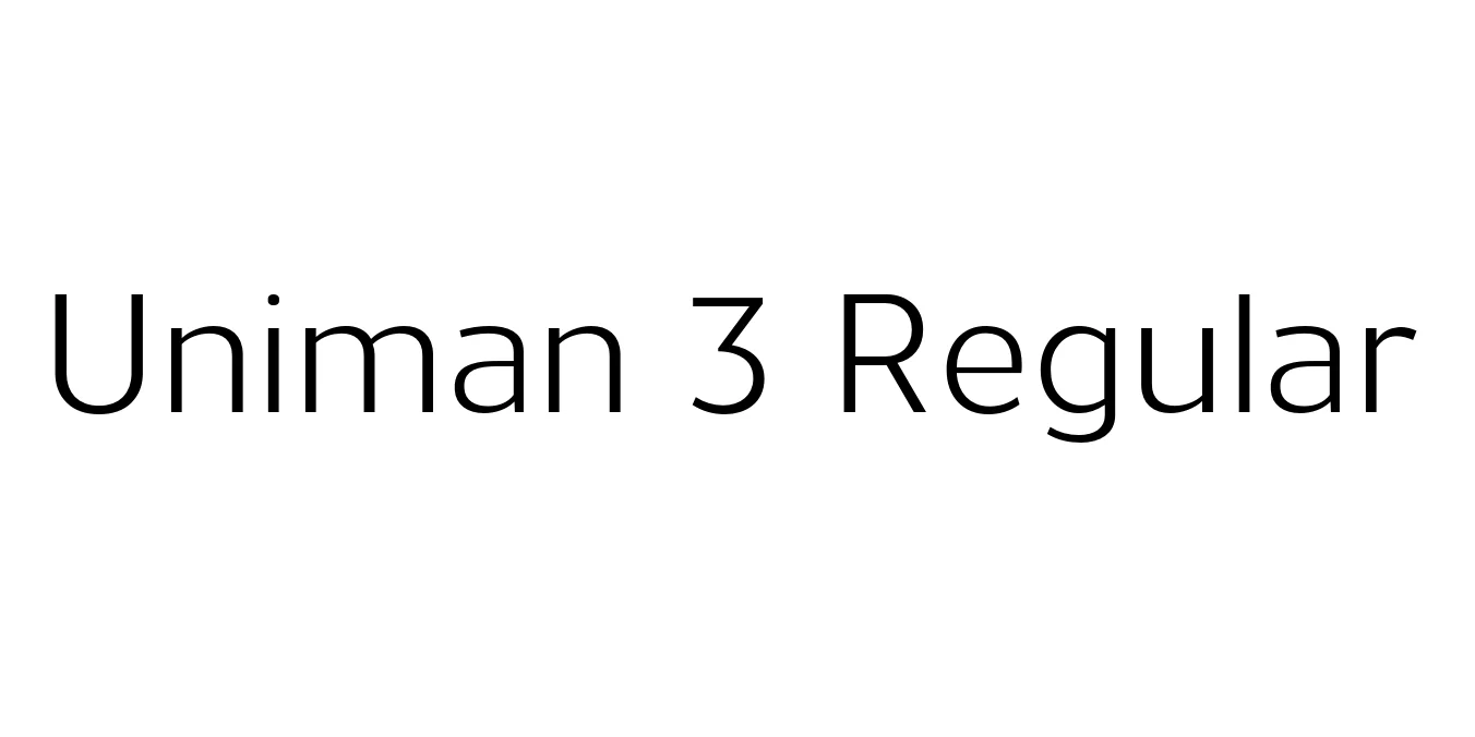 Uniman 3 Regular Font Preview