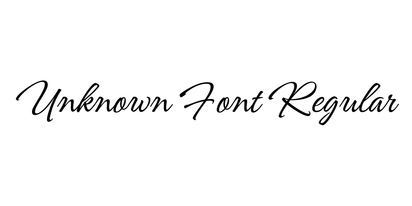 Unknown Font Regular Font Preview
