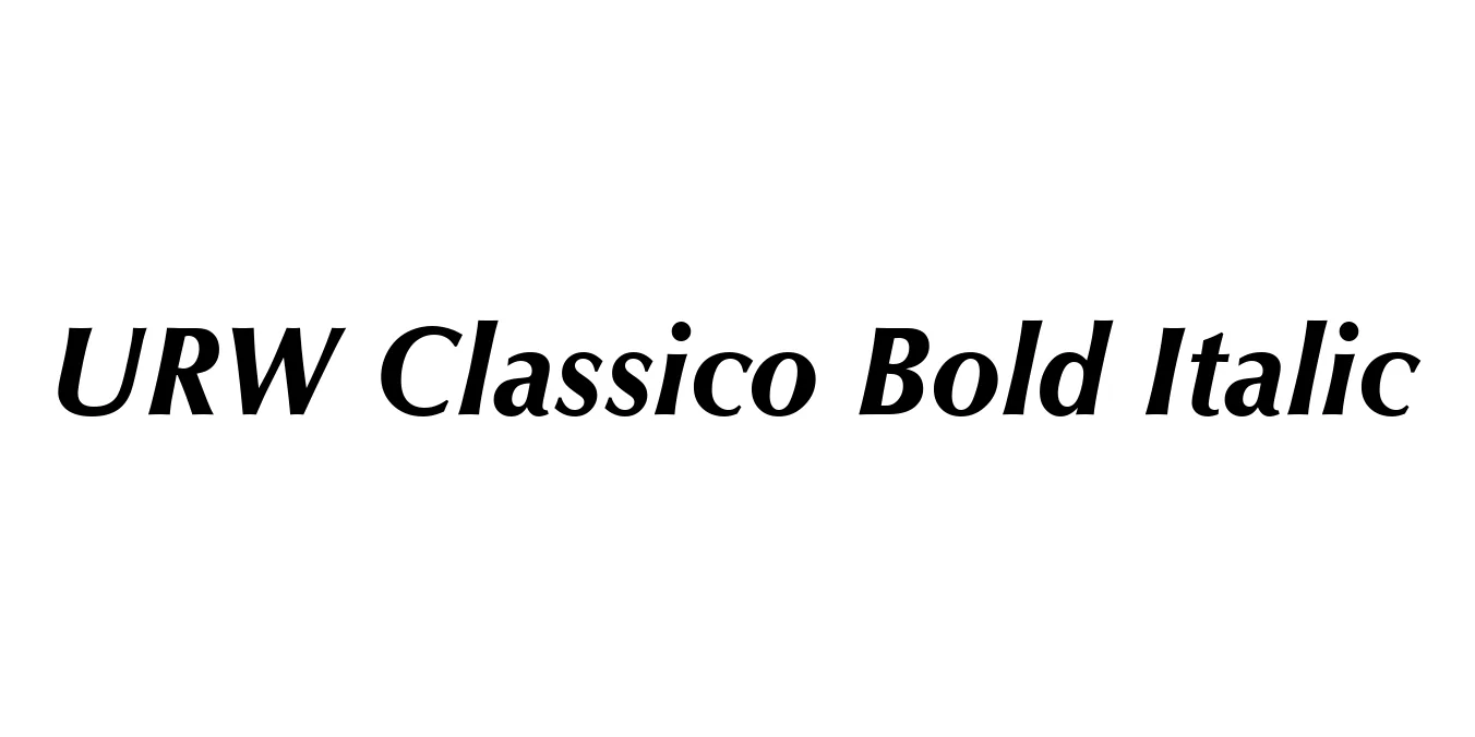 URW Classico Bold Italic Font Preview