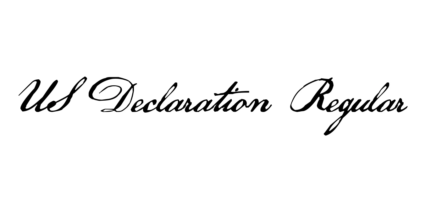 US Declaration Regular Font Preview