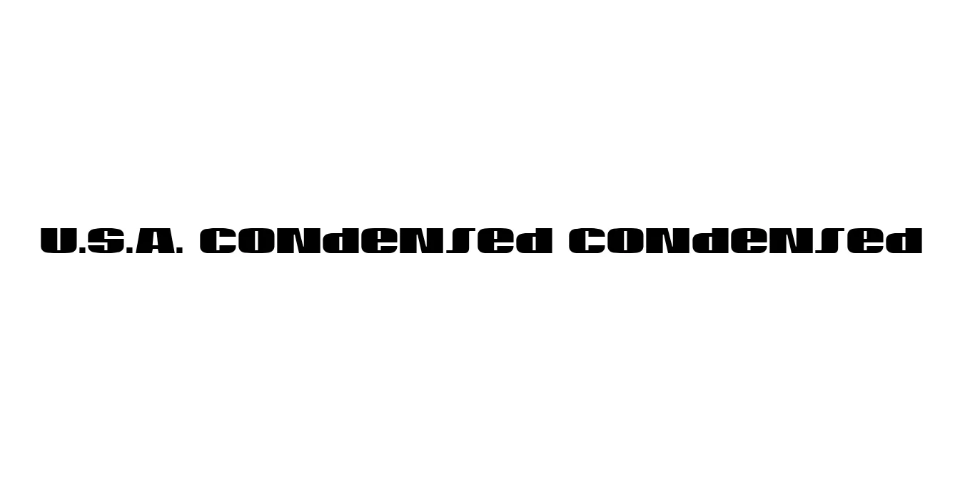 U.S.A. Condensed Condensed Font Preview