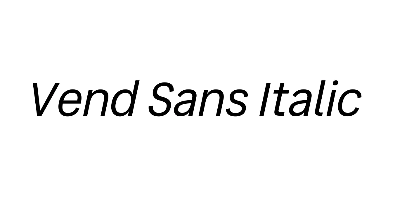 Vend Sans Italic Font Preview